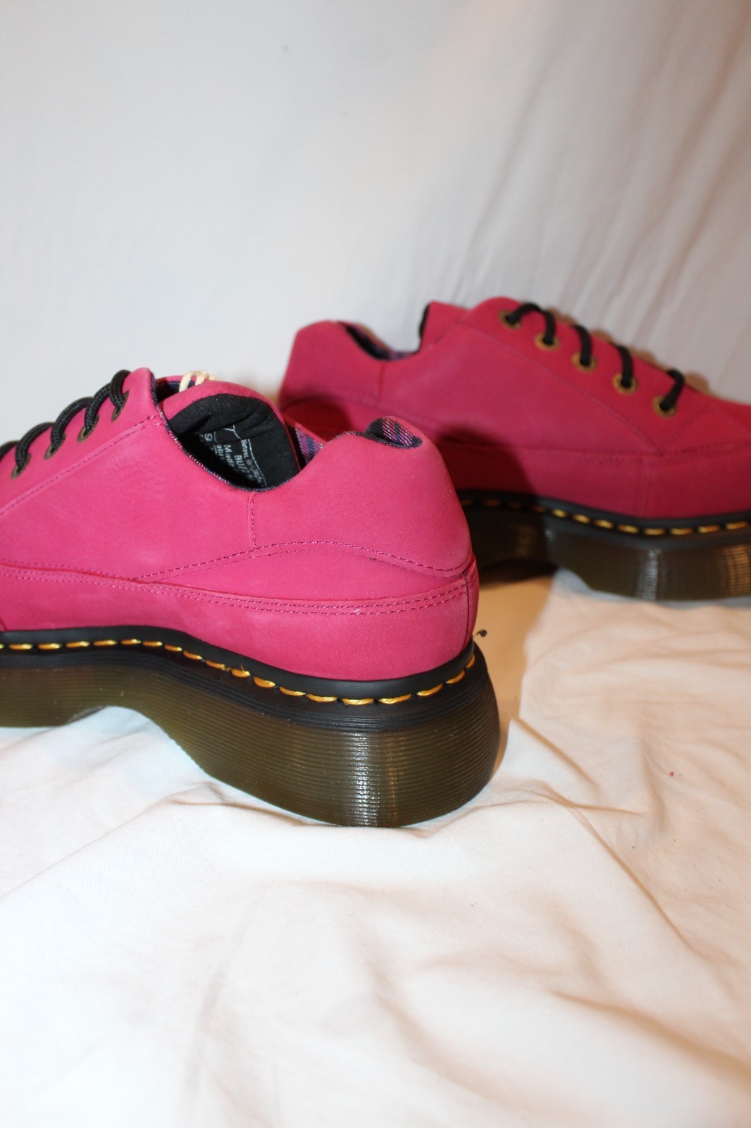 Dr Martens Women Buzz 5-Eye Suede Platform Loafer Shoes Fuschia Pink US 8 EU 39