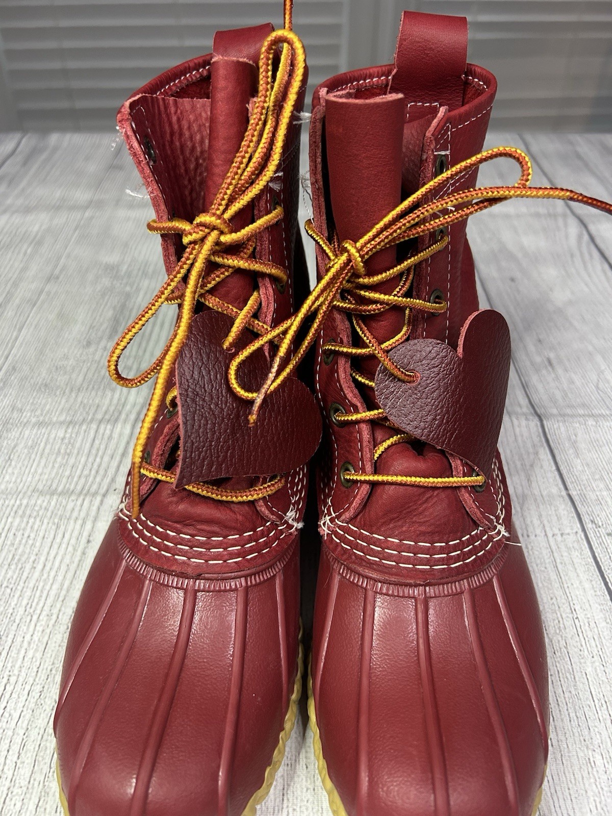 LL Bean Womens Limited Edition Red Leather Duck Boots Size 6 M USA Maine