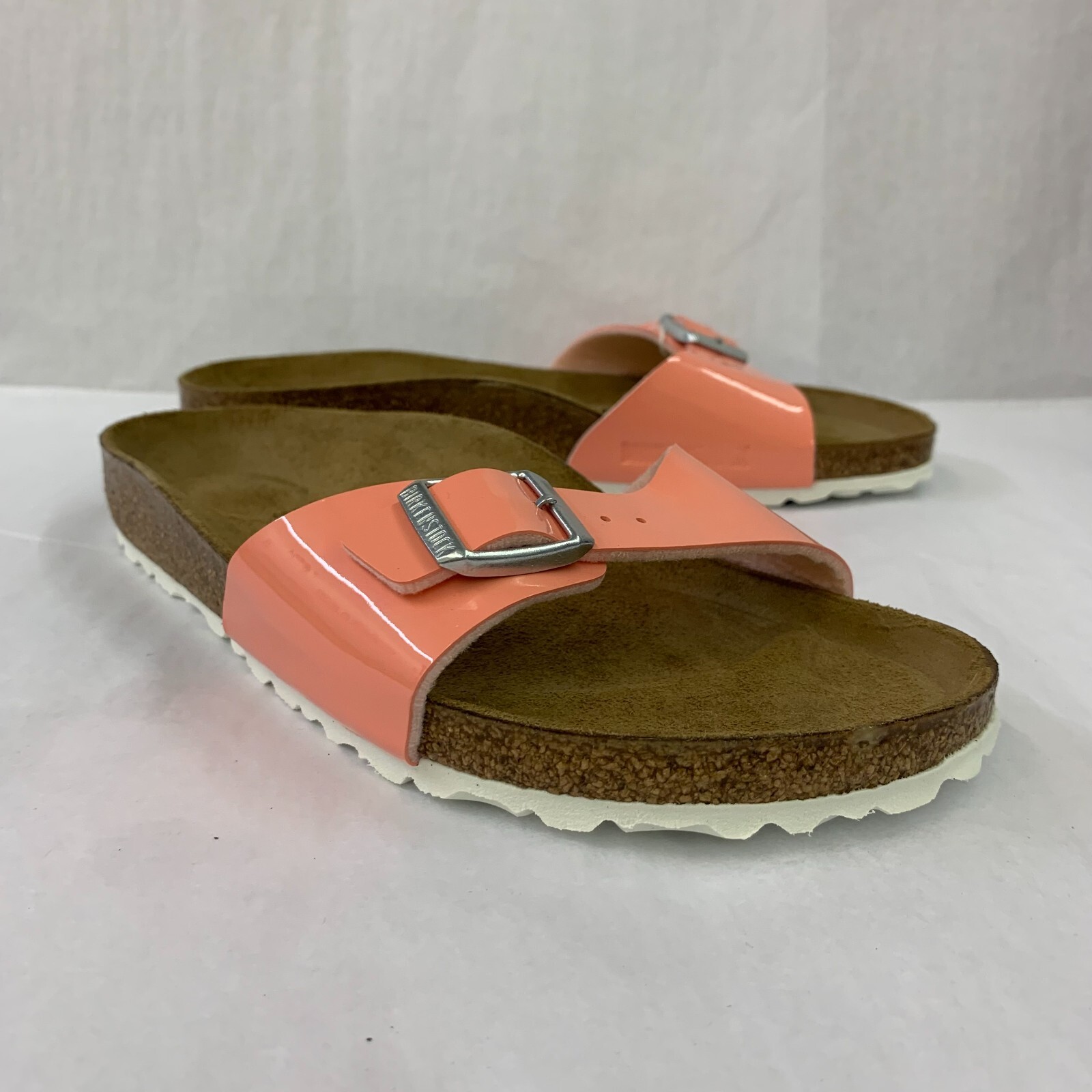 Birkenstock New w/o Box Madrid Patent Coral Peach Birko-Flor Patent N SelectSize