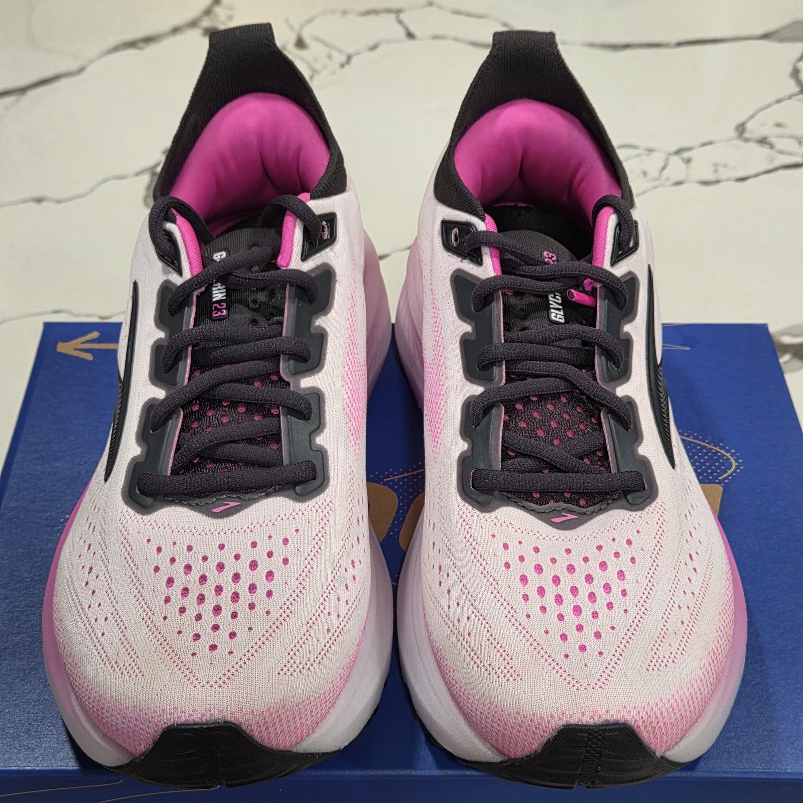 Brooks Glycerin 23 White Phantom Cyber Pink Size 9 Women’s 120465 1B 111 Running