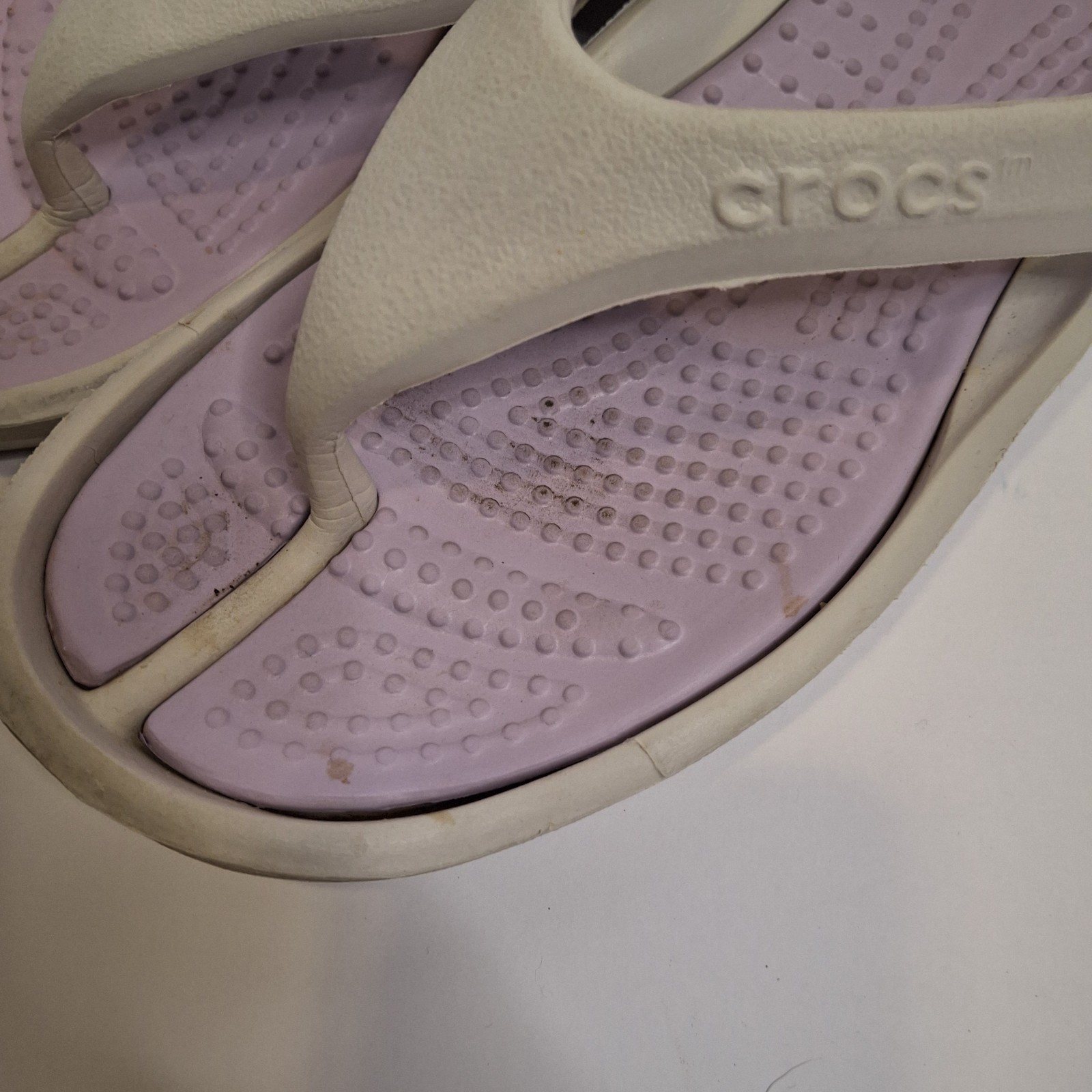 Crocs Athens II Purple Gray Sandals Womens 10 Slip On Flip Flops Two Tone Summer