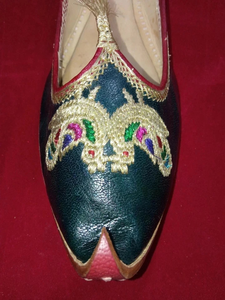 Women Wedding Shoes Leather Handmade Indian Mojaries Ballet Flat Jutties US 6-9