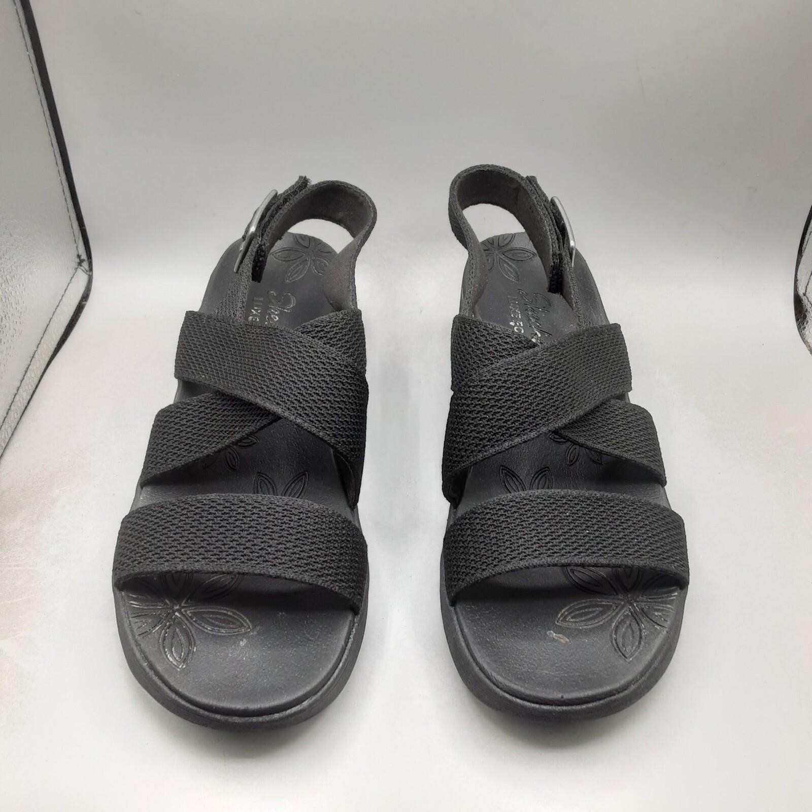 Skechers Pier Lite Night Owl Sandals Women’s 8M Black Slingback D186