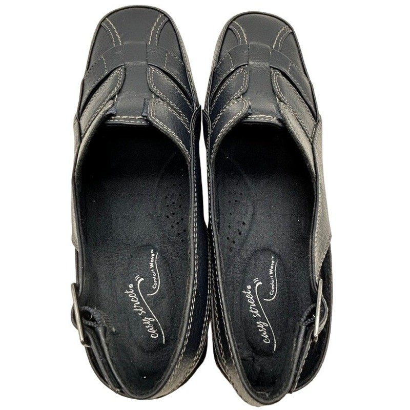 New Easy Street Comfort Wave Sandal Size 6 Faux Leather Fisherman Slingback NIB