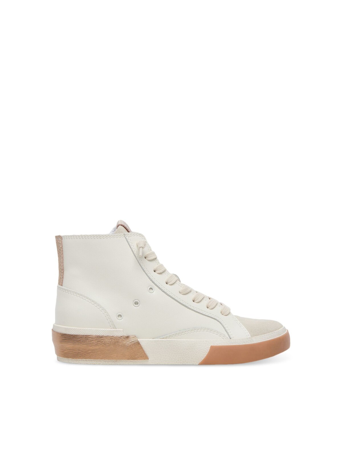 DOLCE VITA Womens White Up Front Zohara Platform Leather Sneakers Shoes 9