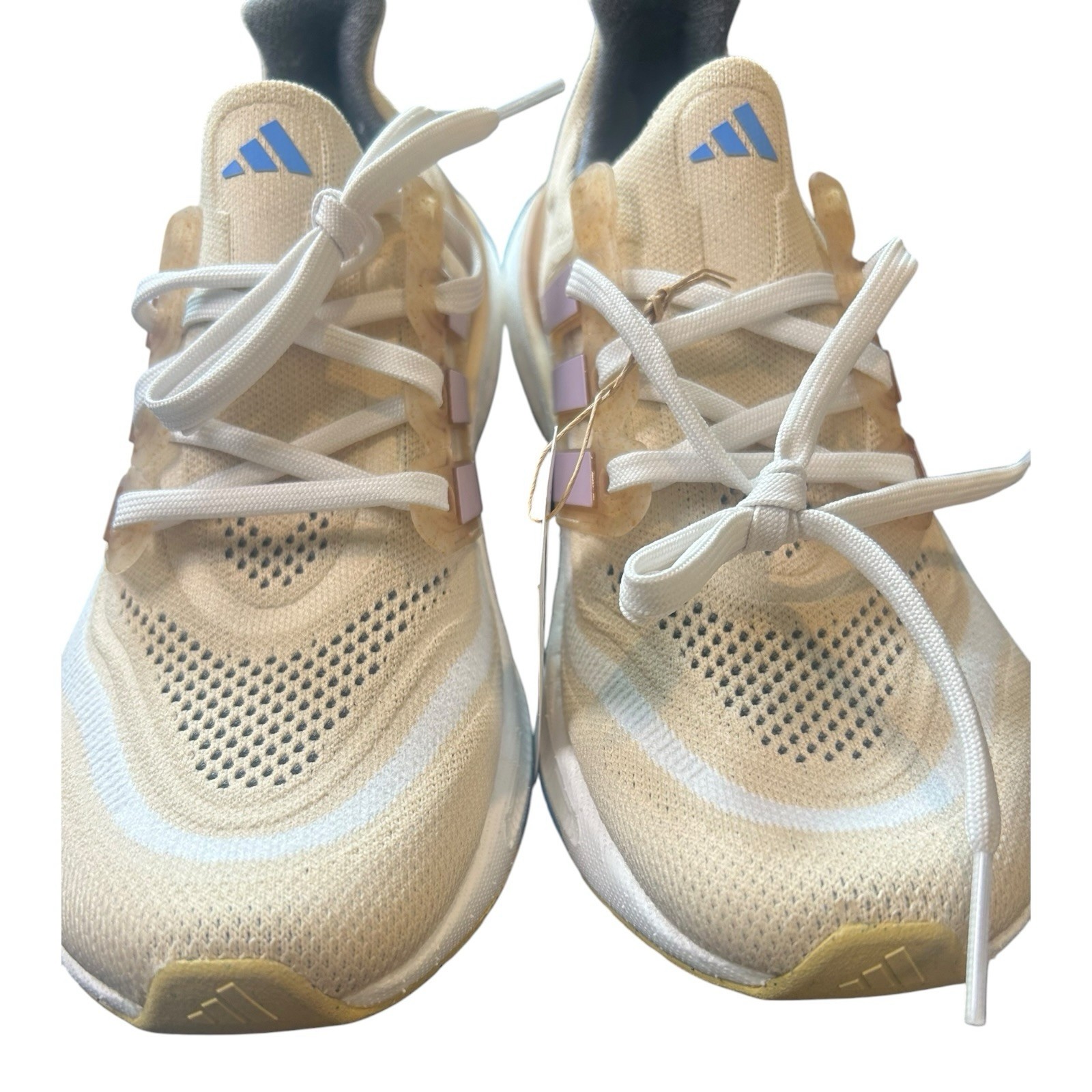 Size 9 -Adidas Women’s Ultraboost Light Running Shoes, Crystal Sand/Preloved Fig