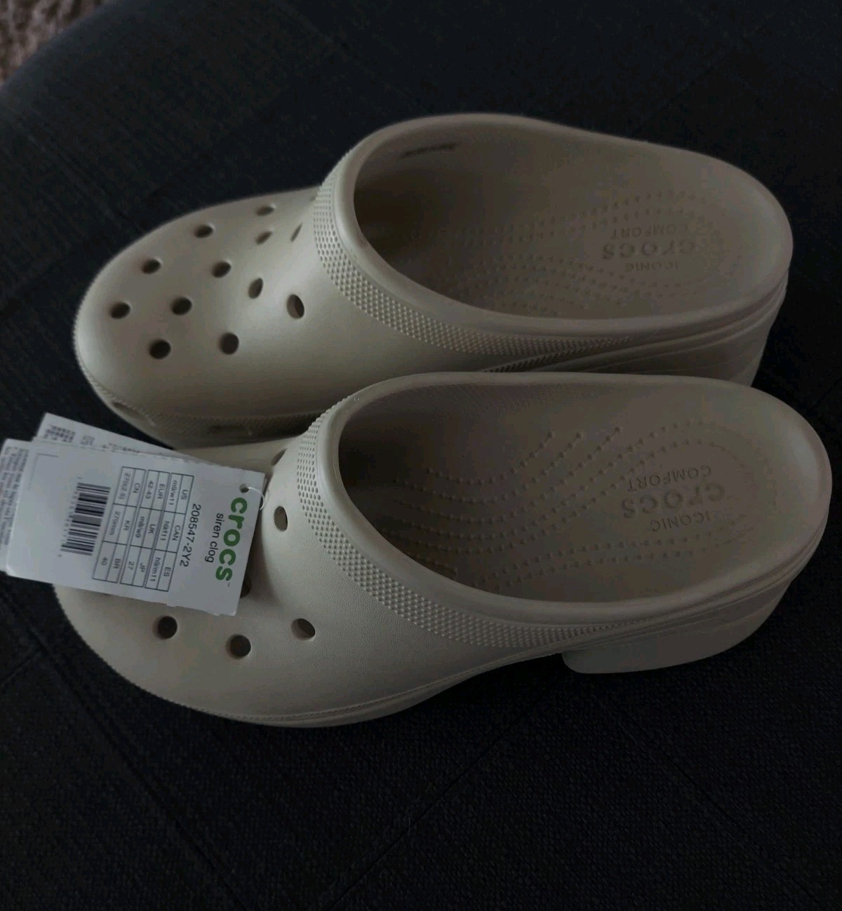 Crocs Unisex Siren Clog Off-White Platform Mules Size Women’s 11 Men’s 9 NWT