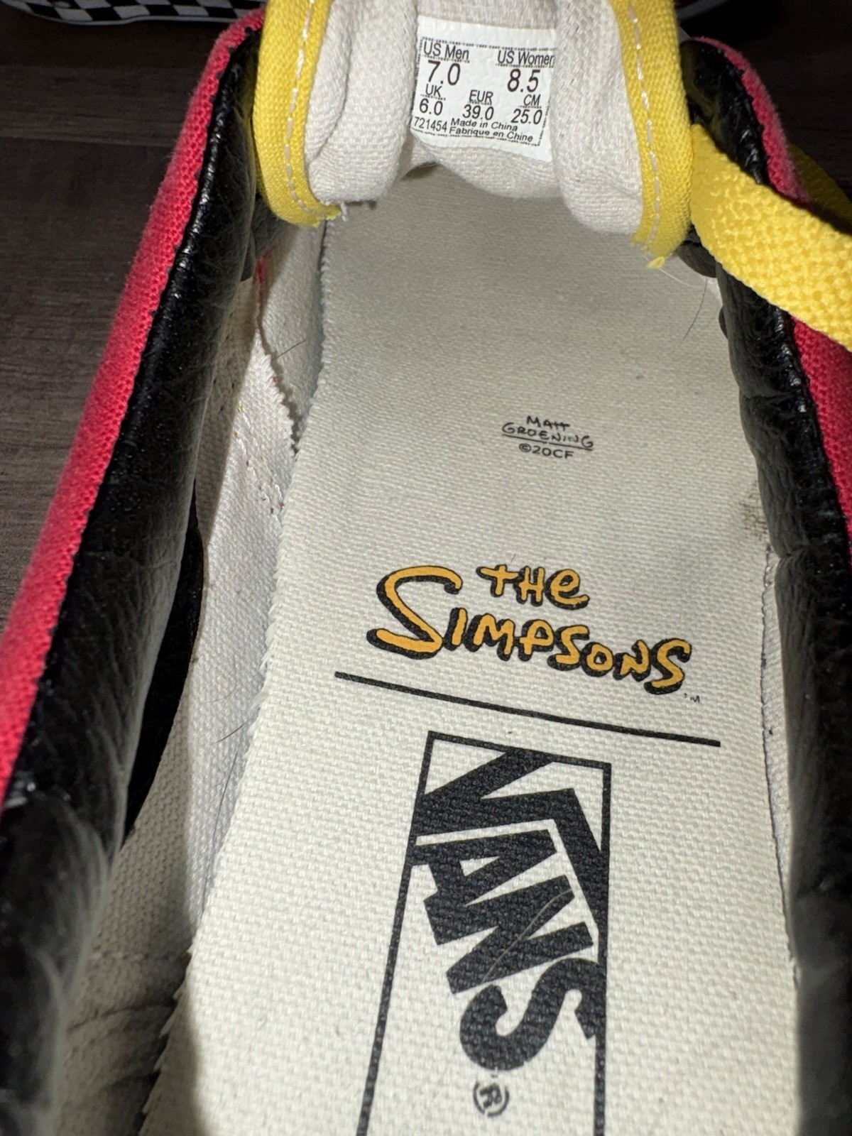 Vans THE SIMPSONS X Customs Bart & Homer Checker Sneakers Shoes Womens Size 8.5