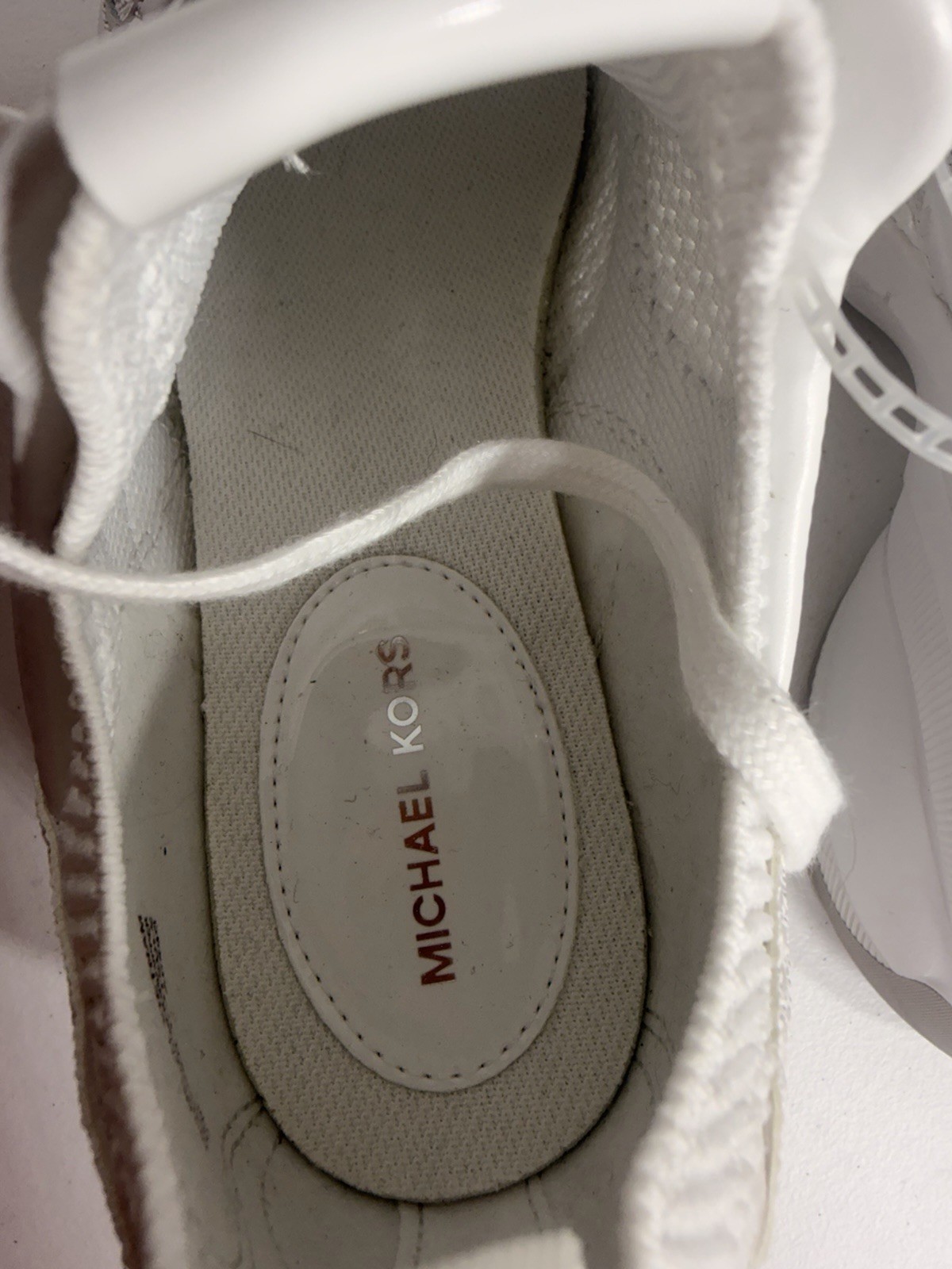 Michael Kors Zuma Knit Trainer Size 7 White MK Logo