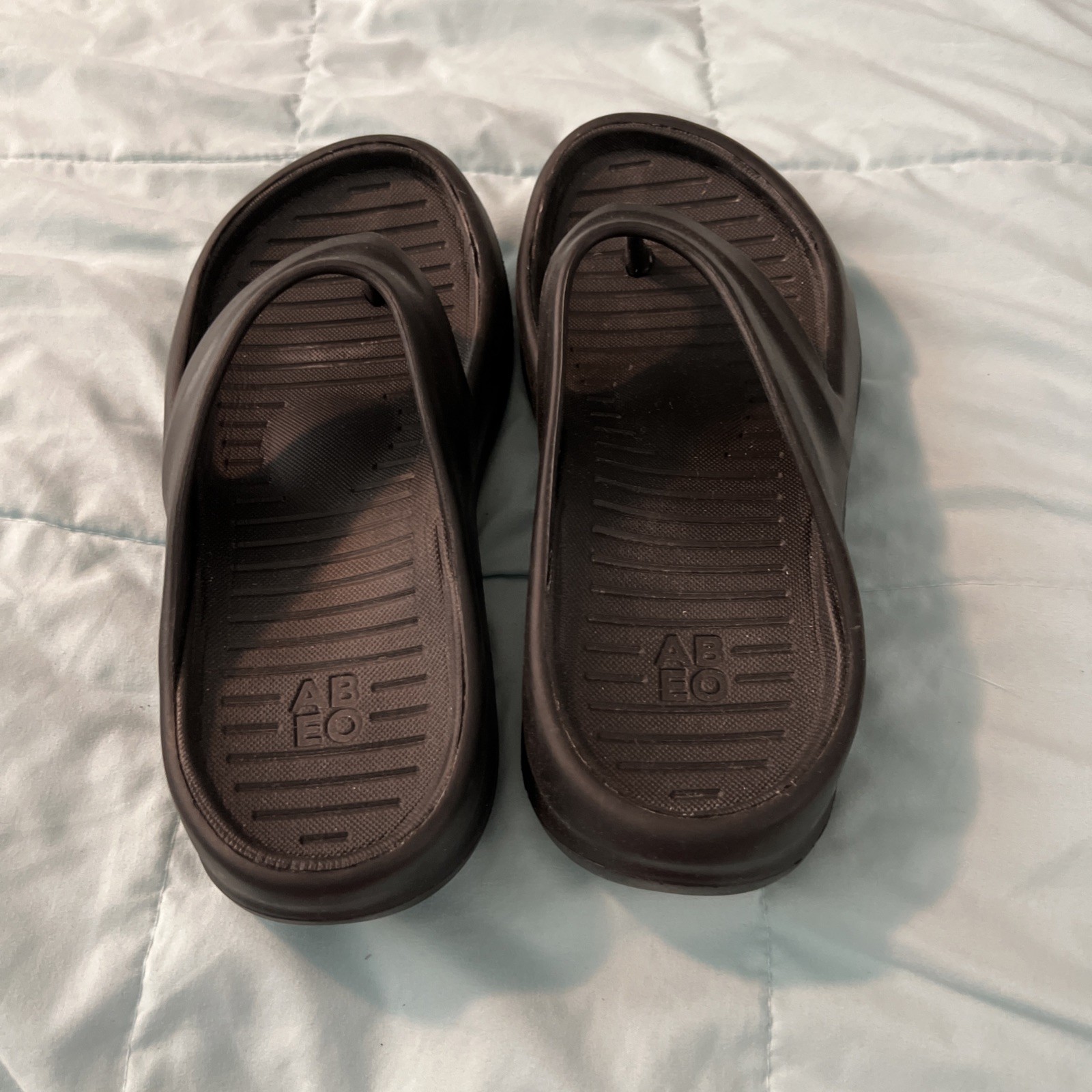 Abeo Galaxy 9001 Black Flip Flops Platform Support Size 9